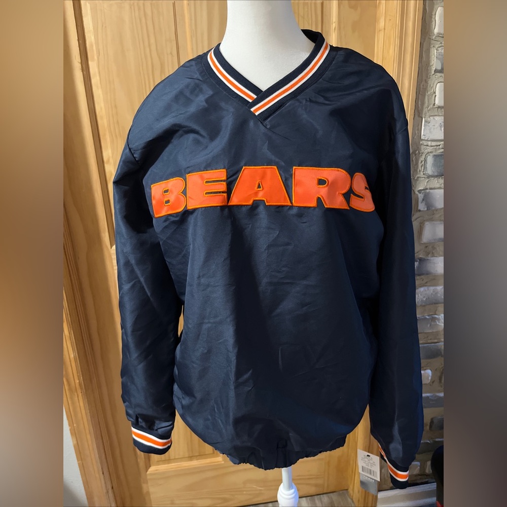 NWT Chicago Bears NFL Team Apparel Navy Blue Pullover Windbreaker Jacket